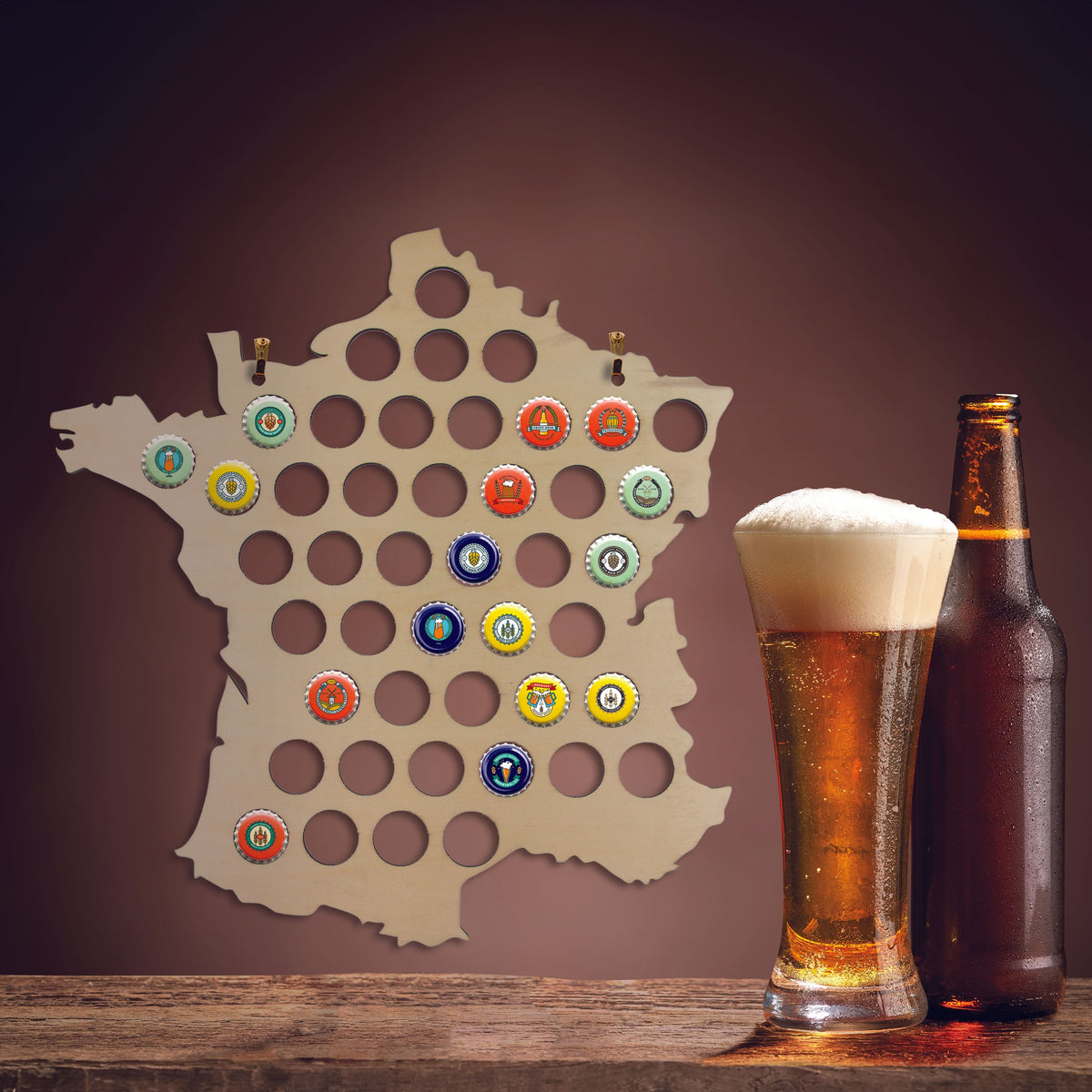 CARTE DE FRANCE CAPSULES DE BIERE