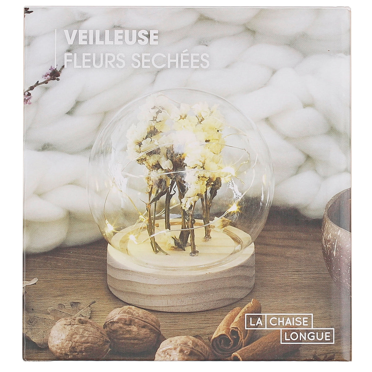 VEILLEUSE RONDE FLEURS SECHEES