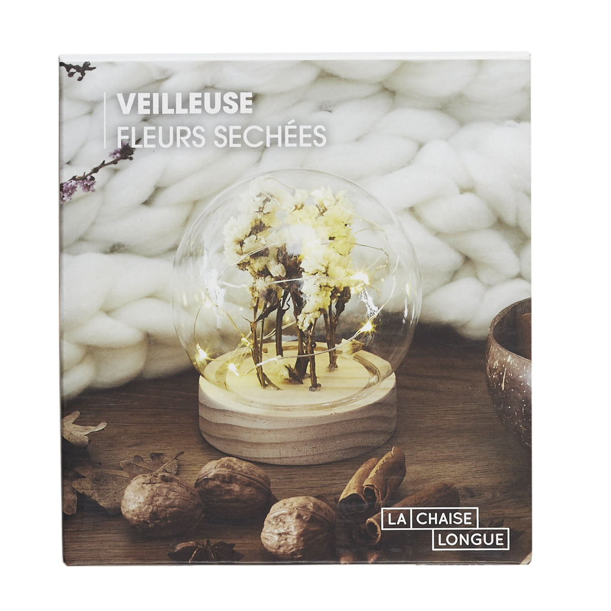VEILLEUSE RONDE FLEURS SECHEES