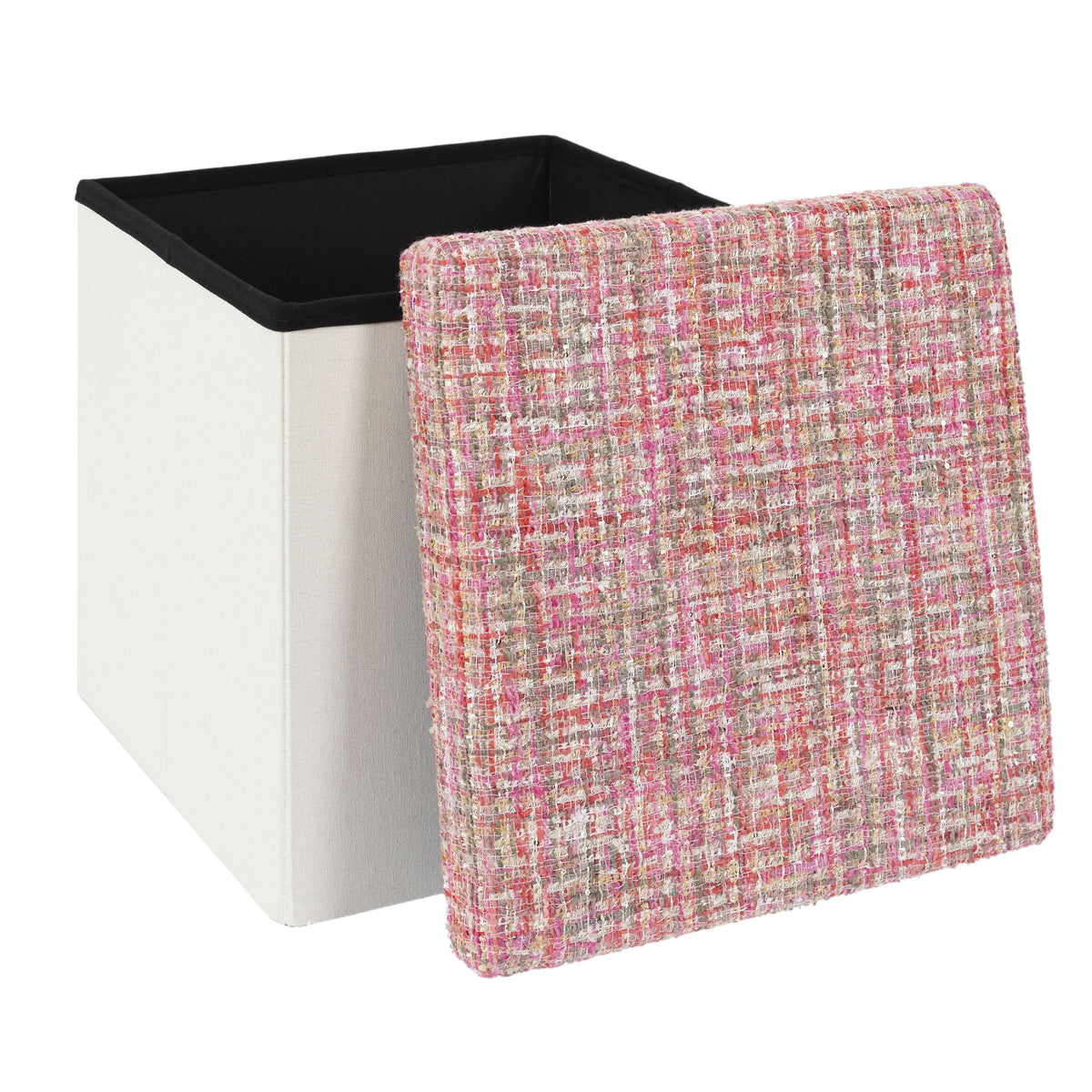 POUF PLIABLE TWEED ROSE