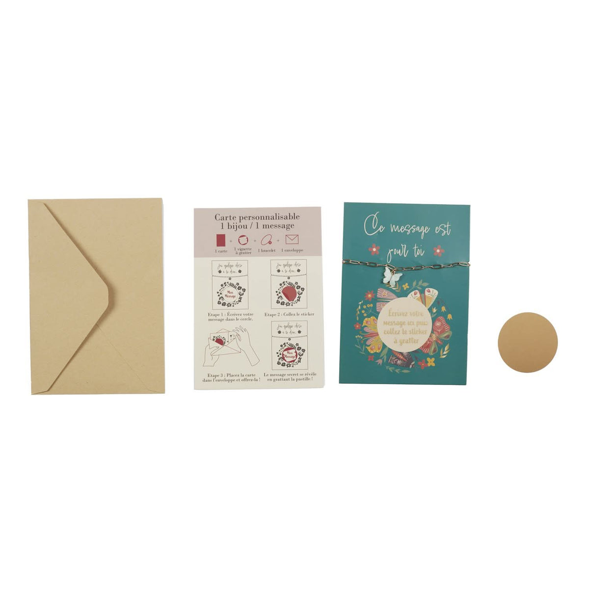CARTE A GRATTER BRACELET PAPILLONS