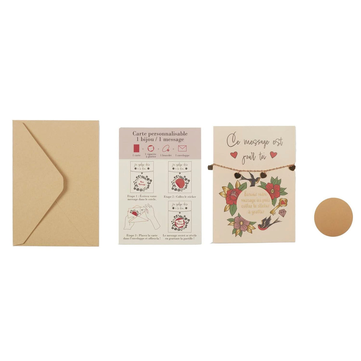 CARTE A GRATTER BRACELET TATOO LOVE