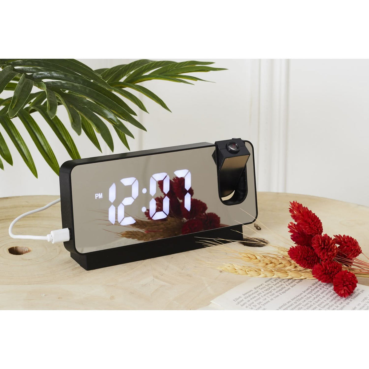 REVEIL PROJECTEUR MIROIR NOIR