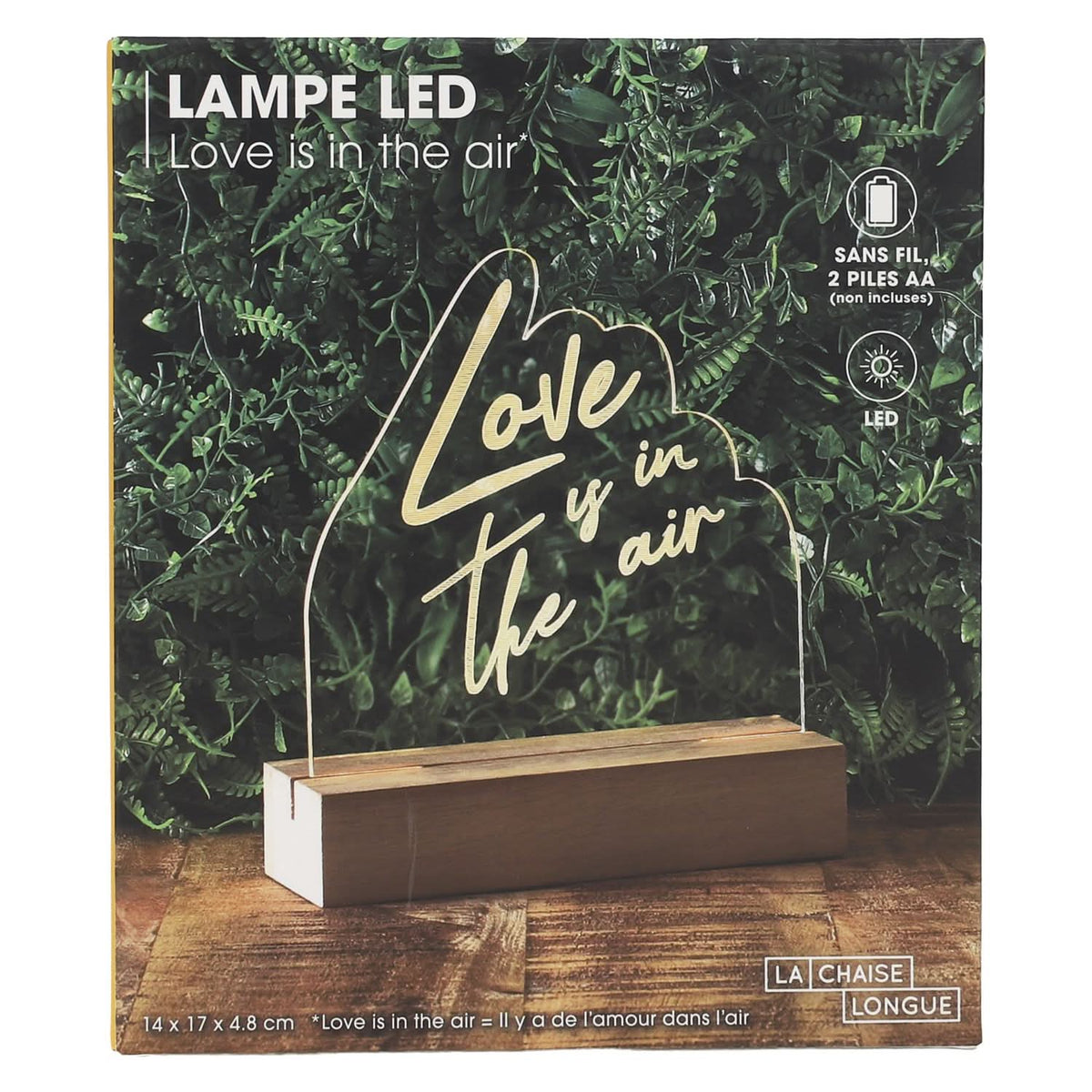 LAMPE LED LOVE IS IN THE AIR