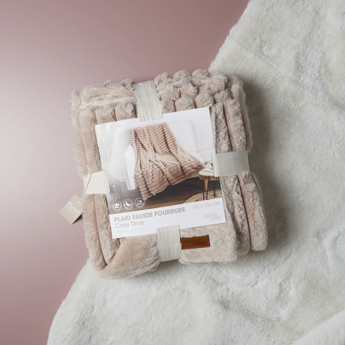 PLAID FAUSSE FOURRURE COSY TIME