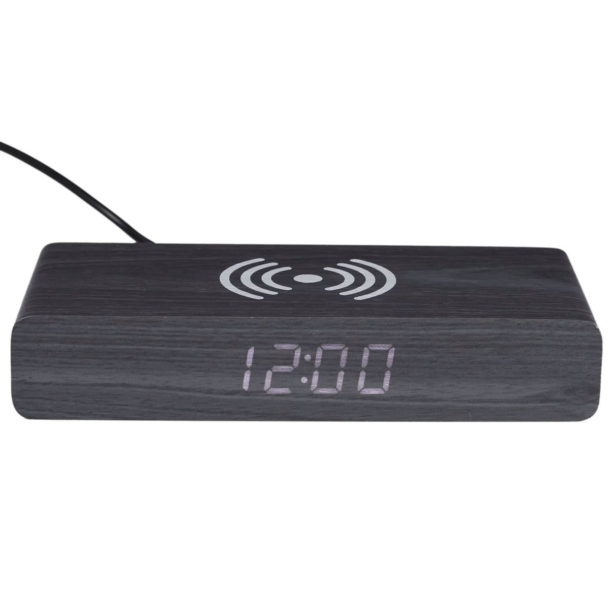 REVEIL CHARGEUR BOIS NOIR