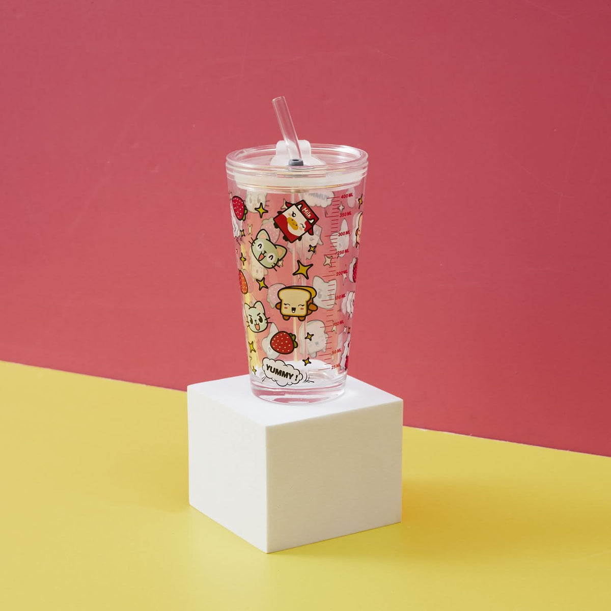 VERRE PAILLE HAPPY KAWAII