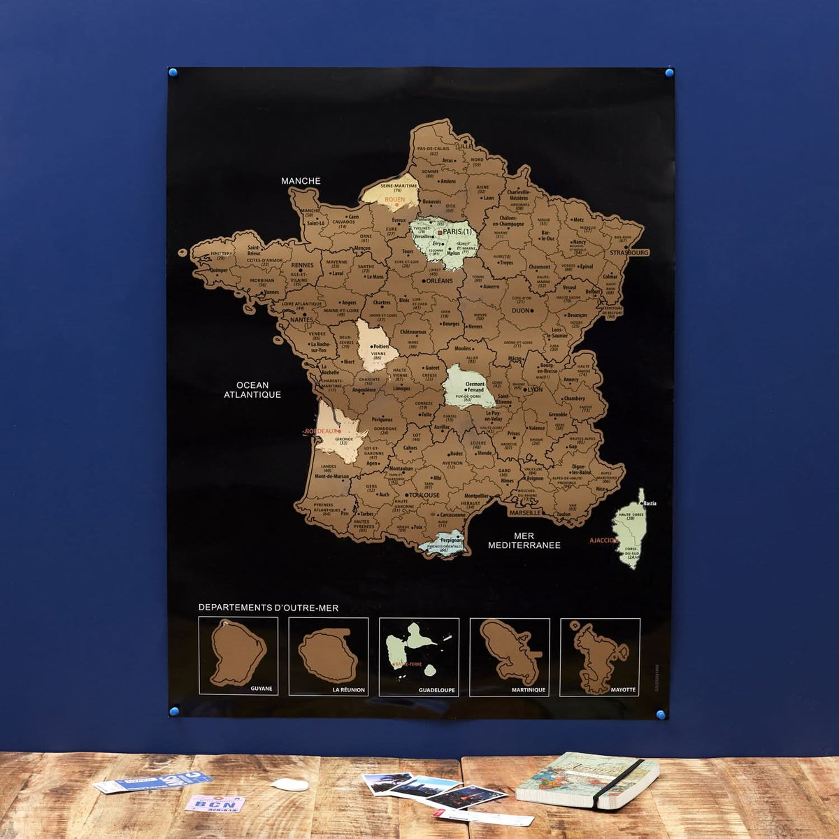 CARTE DE FRANCE À GRATTER