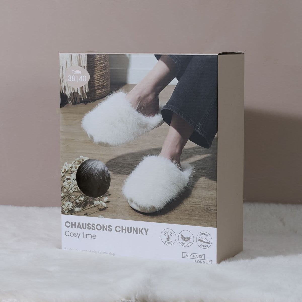 CHAUSSONS PLATEFORME FAUSSE FOURRURE COSY TIME
