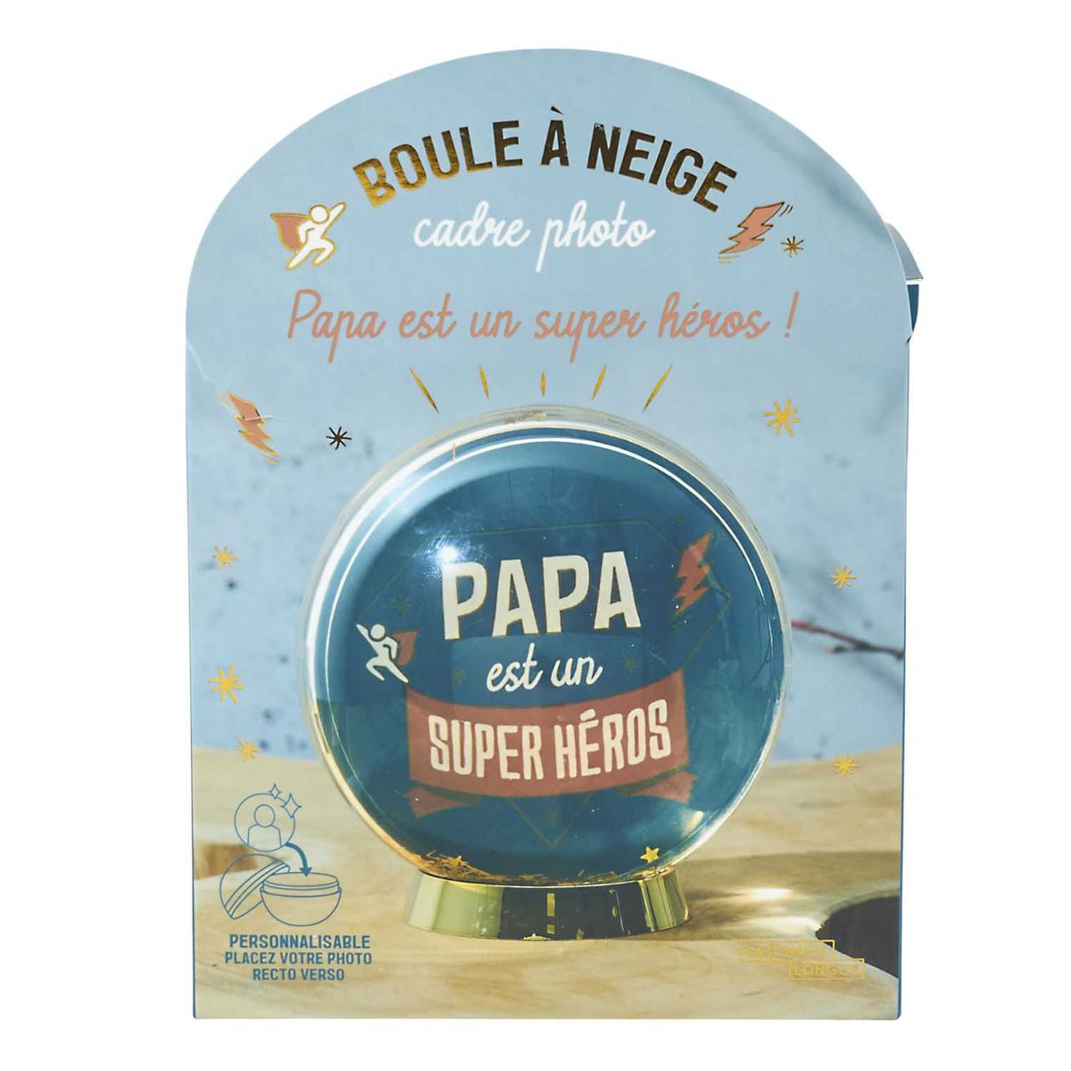 BOULE A NEIGE CADRE PHOTO PAPA