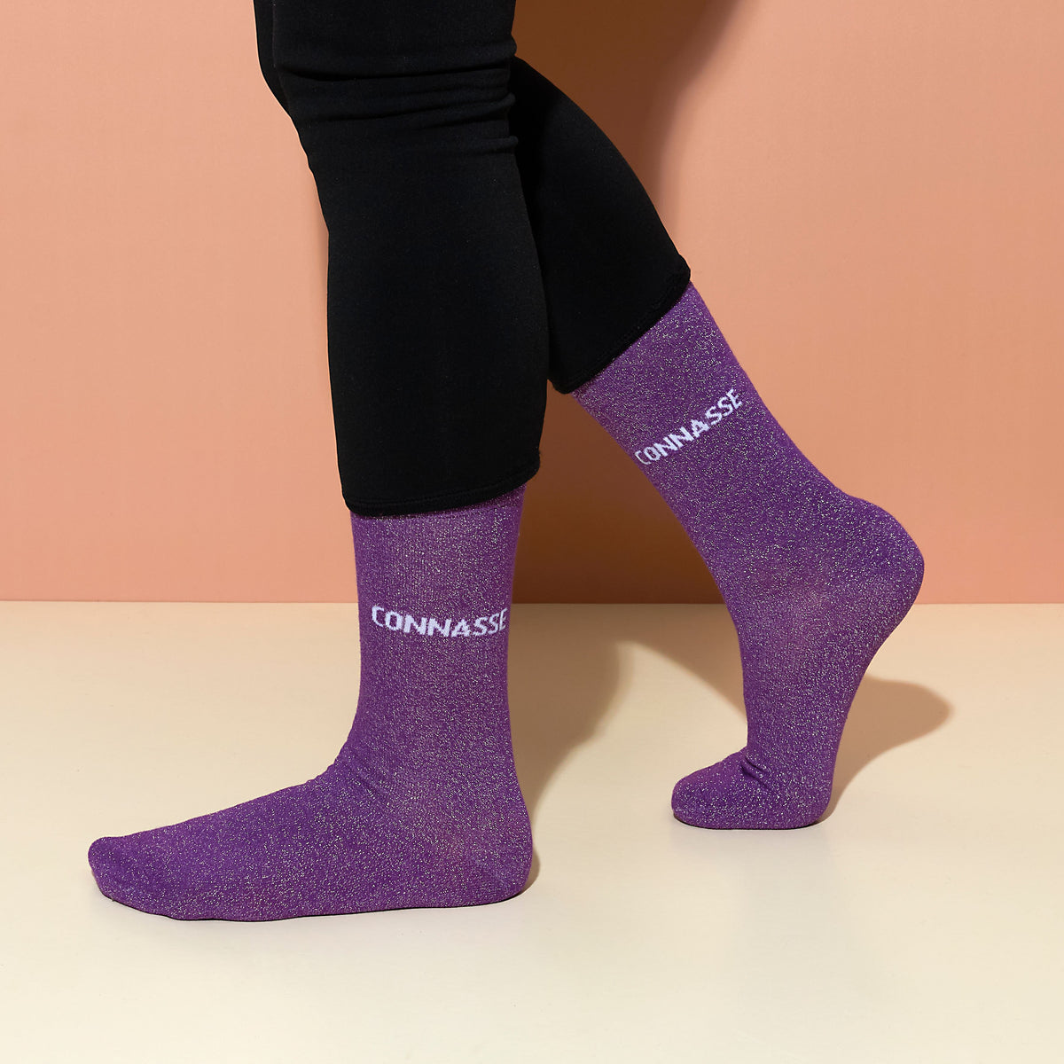 CHAUSSETTES PAILLETTES VIOLETTES CONNASSE