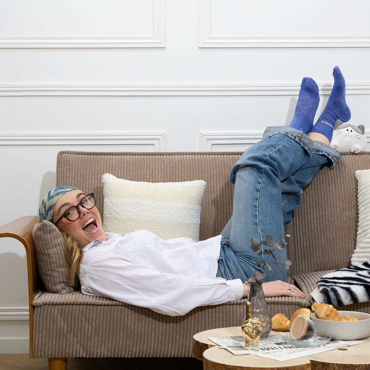 CHAUSSETTES PAILLETTES BLEUES PARFAITE