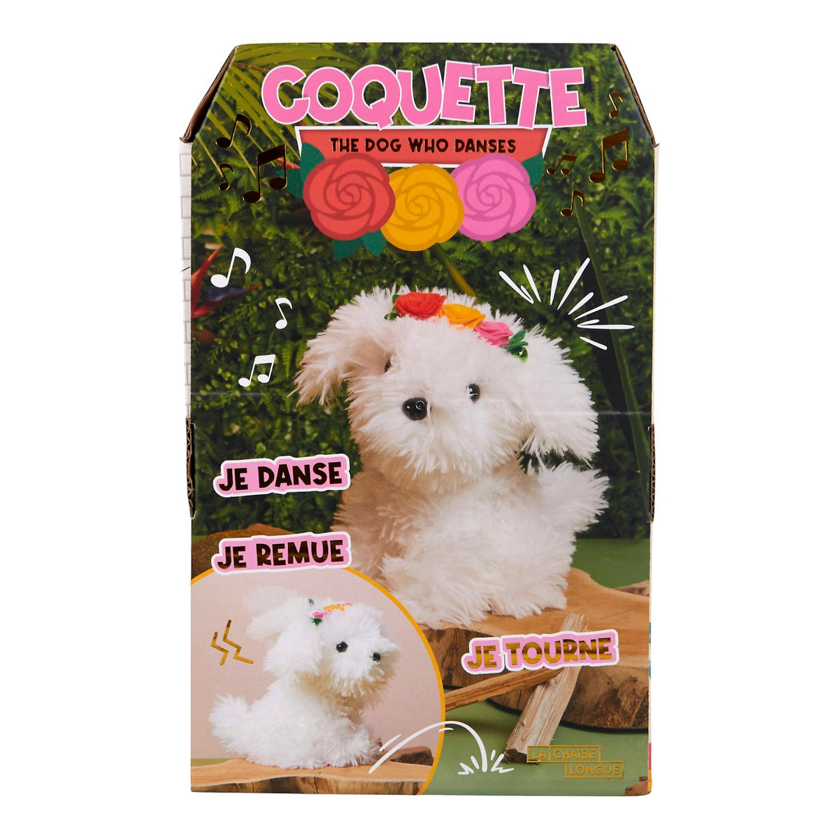 PELUCHE COQUETTE LE CHIEN QUI DANSE
