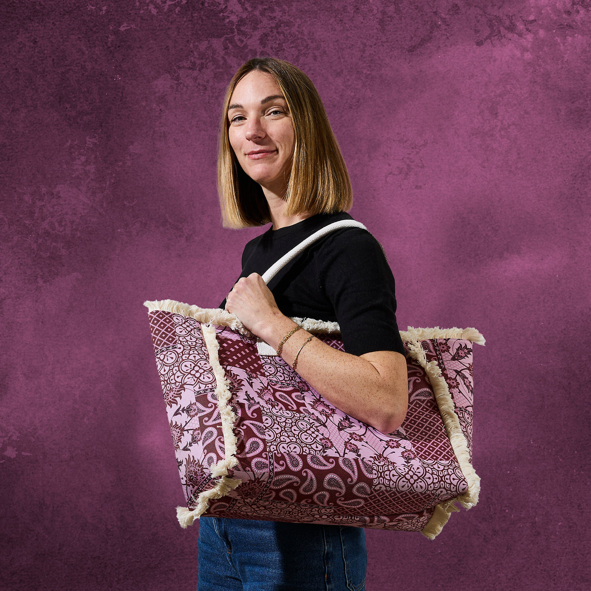 SAC CABAS BANDANA BORDEAUX