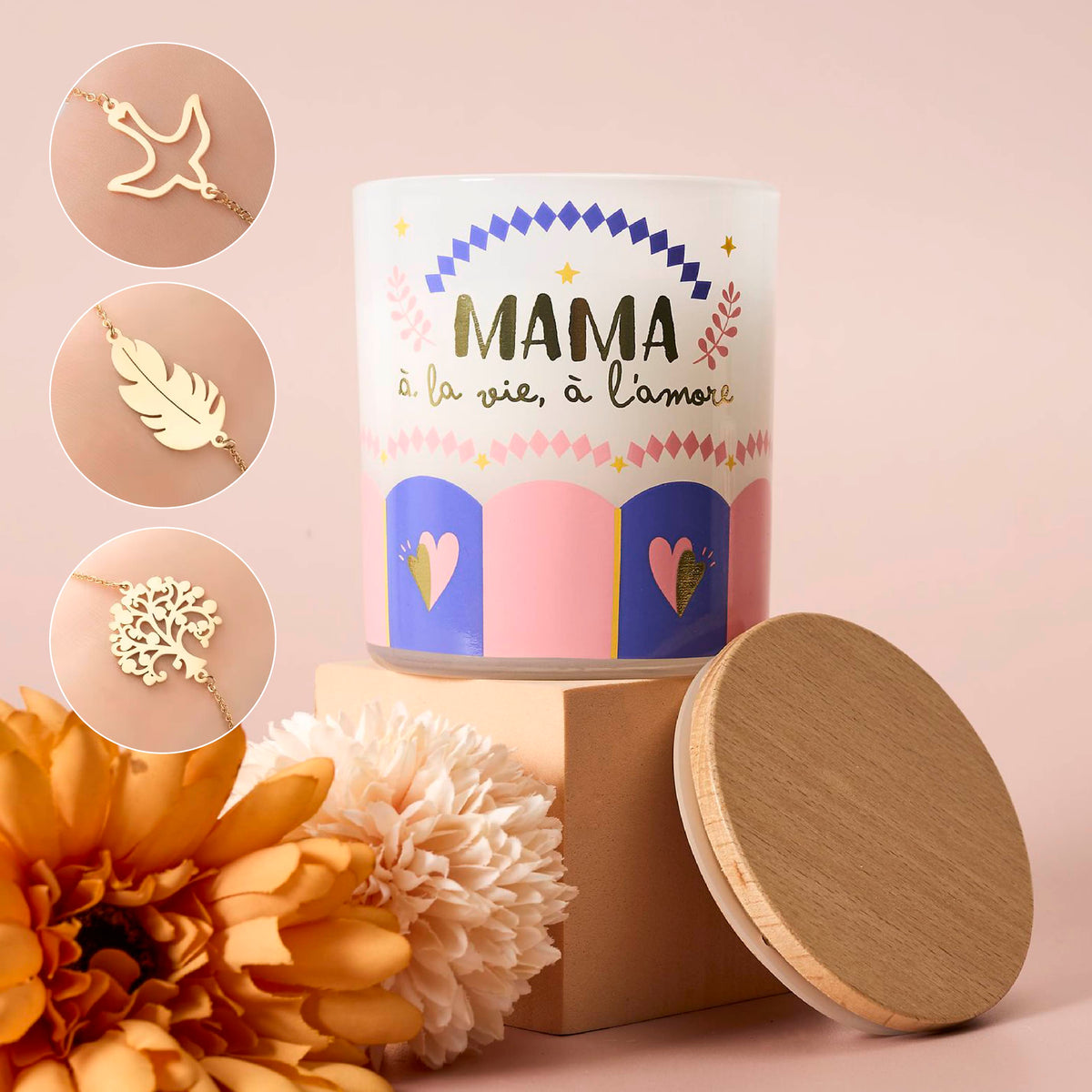 BOUGIE BIJOU MAMA A LA VIE A L AMORE