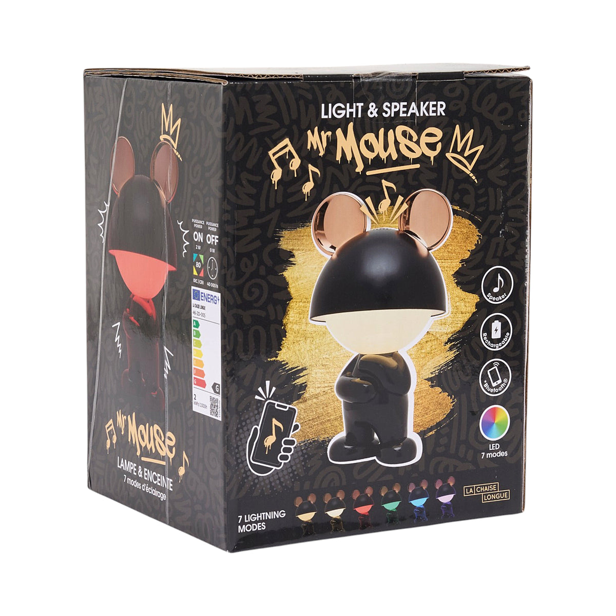 LAMPE ENCEINTE MISTER MOUSE GM DEBOUT NOIR