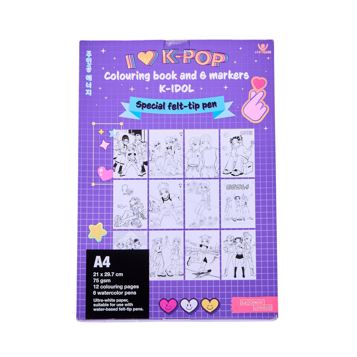 CARNET DE COLORIAGE ET FEUTRES K-POP