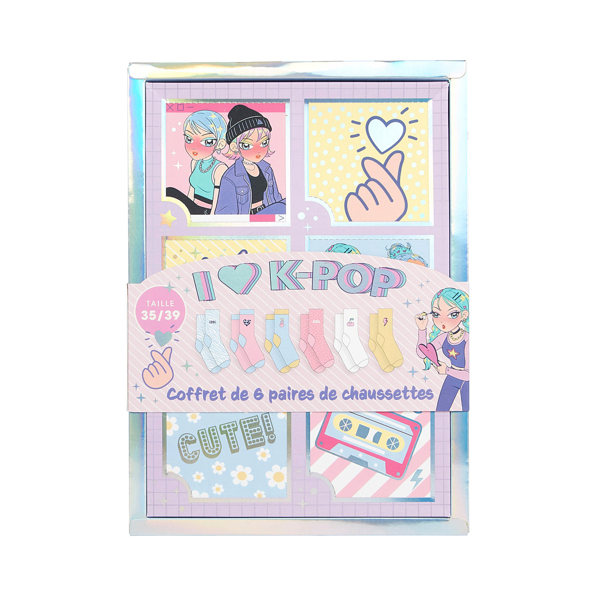 COFFRET DE 6 CHAUSSETTES KPOP 35-39