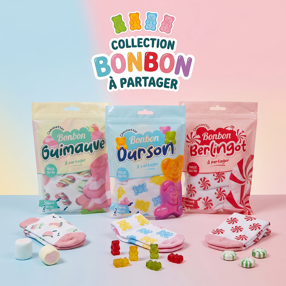 CHAUSSETTES BONBON BERLINGOT 36-40