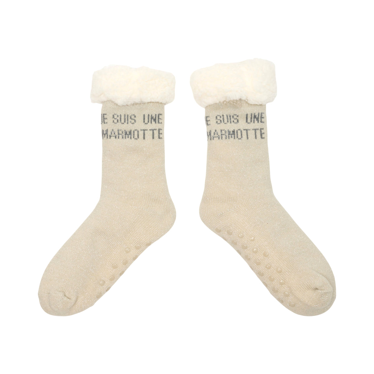 CHAUSSETTES SHERPA GLITTER MARMOTTE