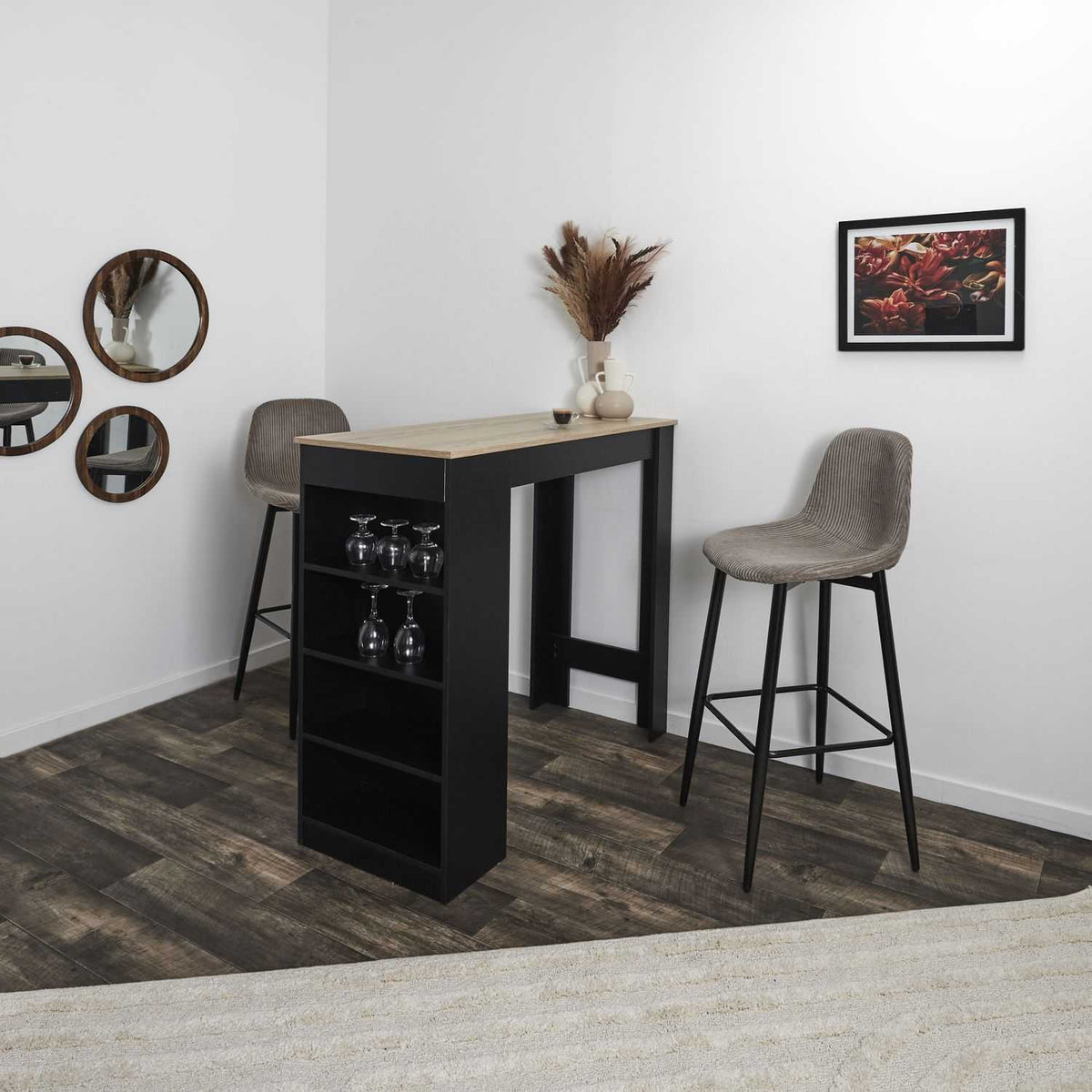 CHAISE DE BAR COTELE SCOTT TAUPE