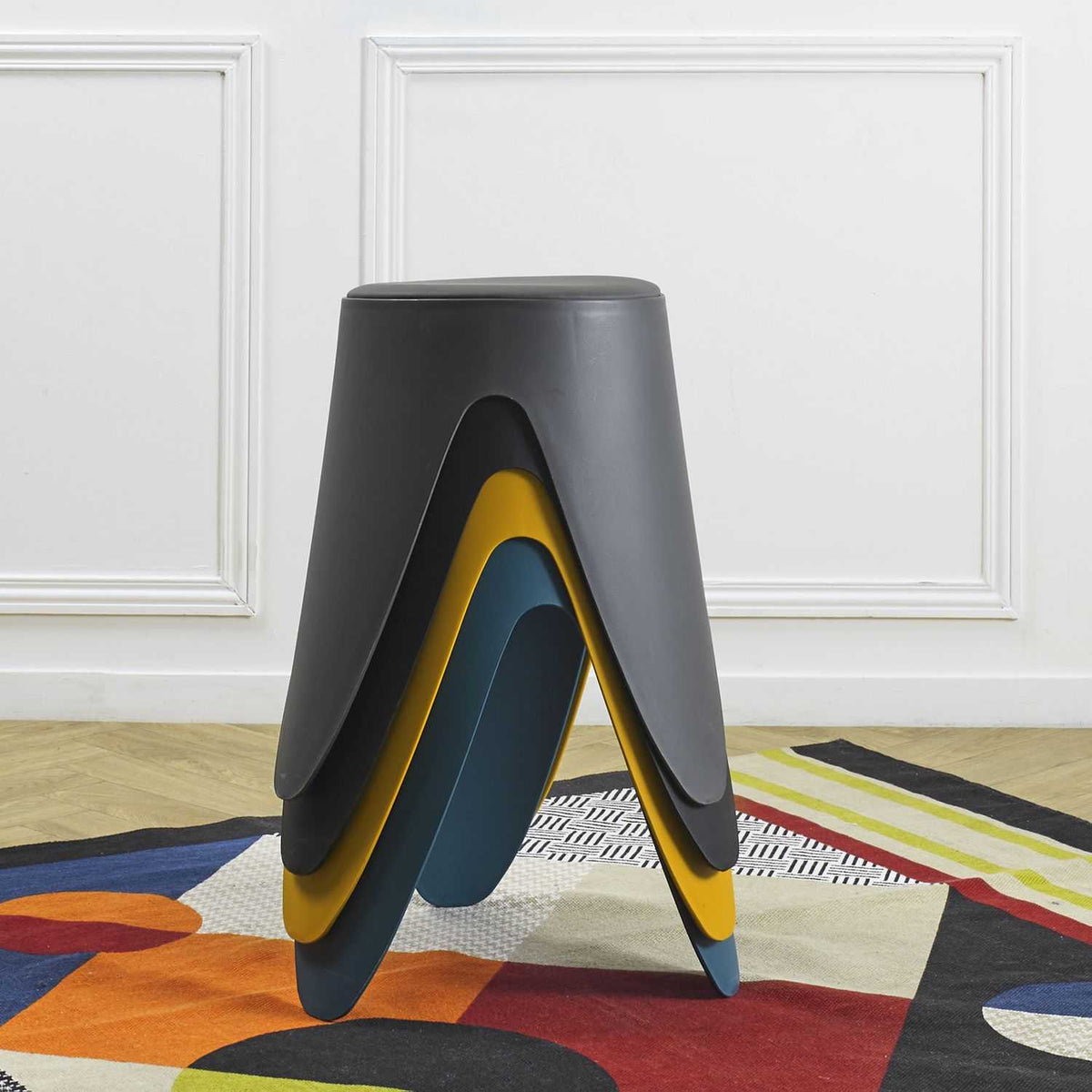 TABOURET EVE JAUNE MOUTARDE