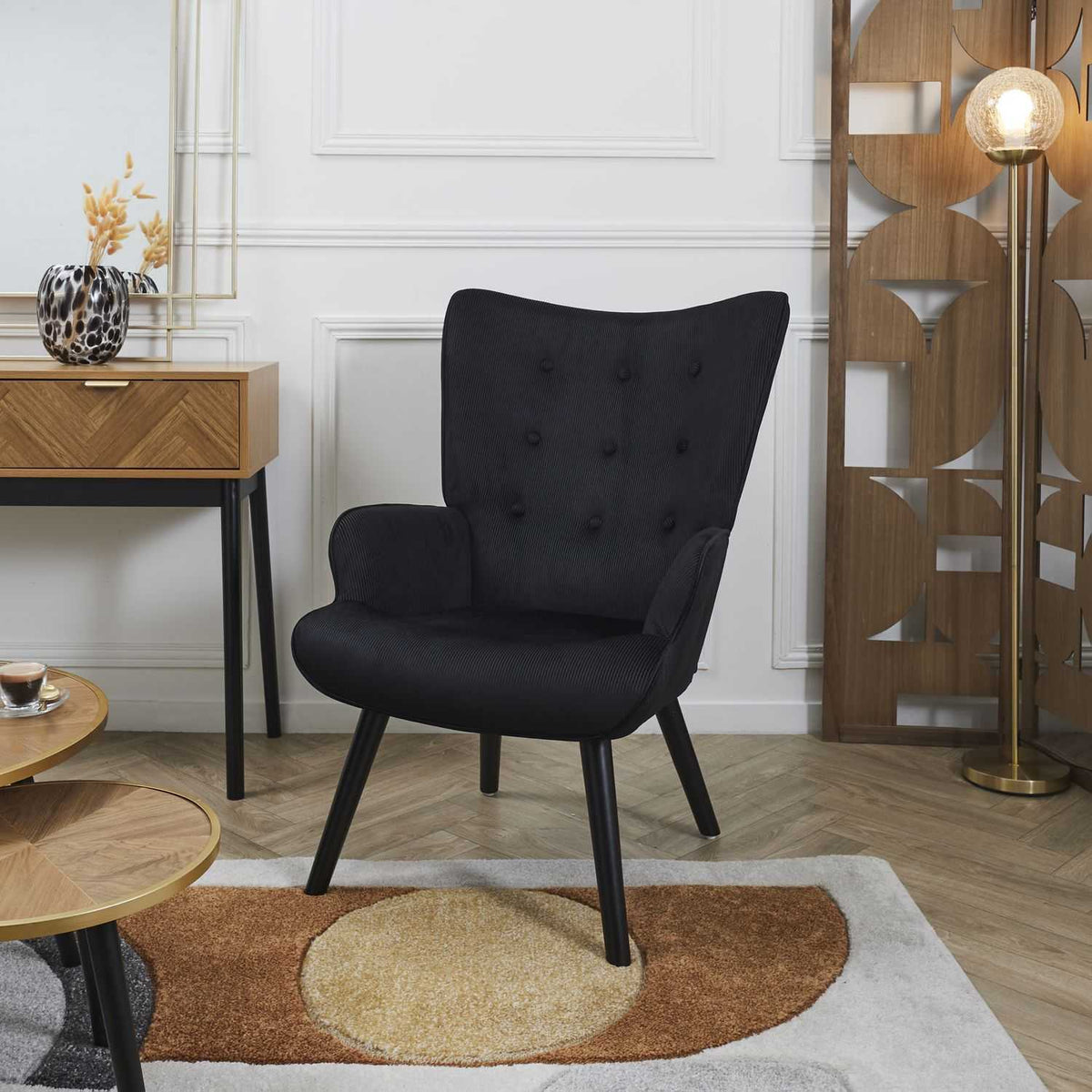 FAUTEUIL DE SALON GIULIA NOIR