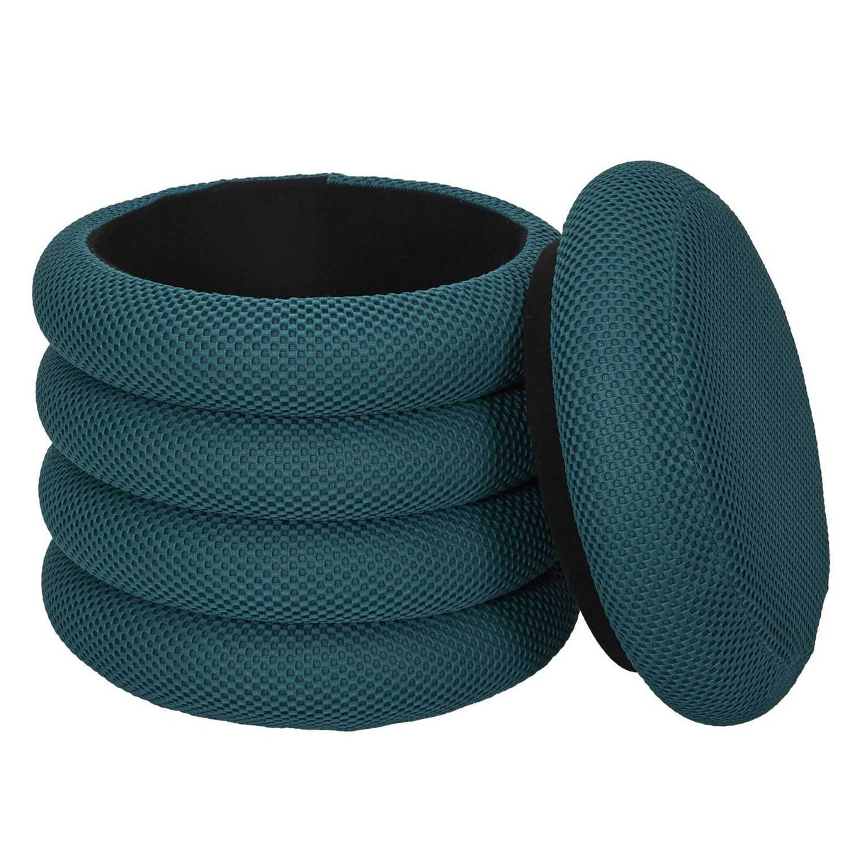 POUF RANGEMENT ATOME BLEU