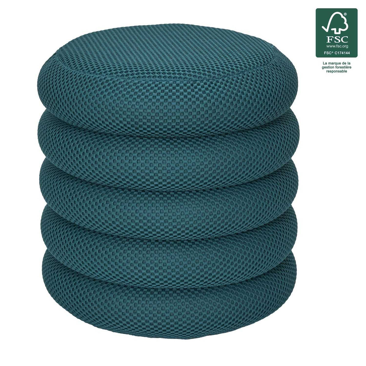 POUF RANGEMENT ATOME BLEU