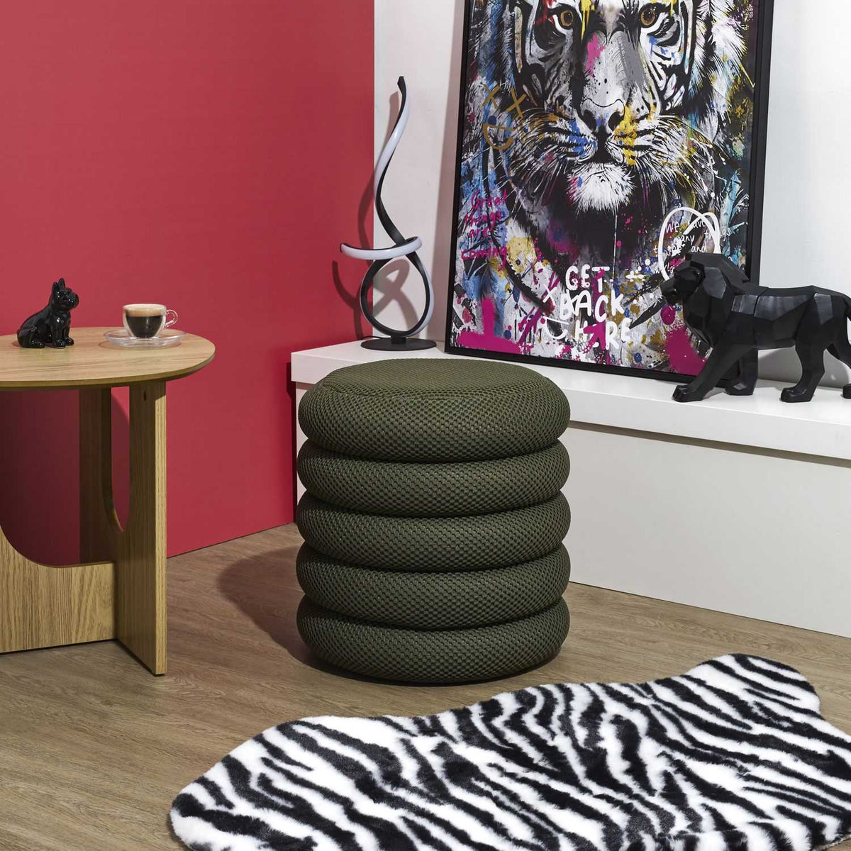 POUF RANGEMENT ATOME KAKI