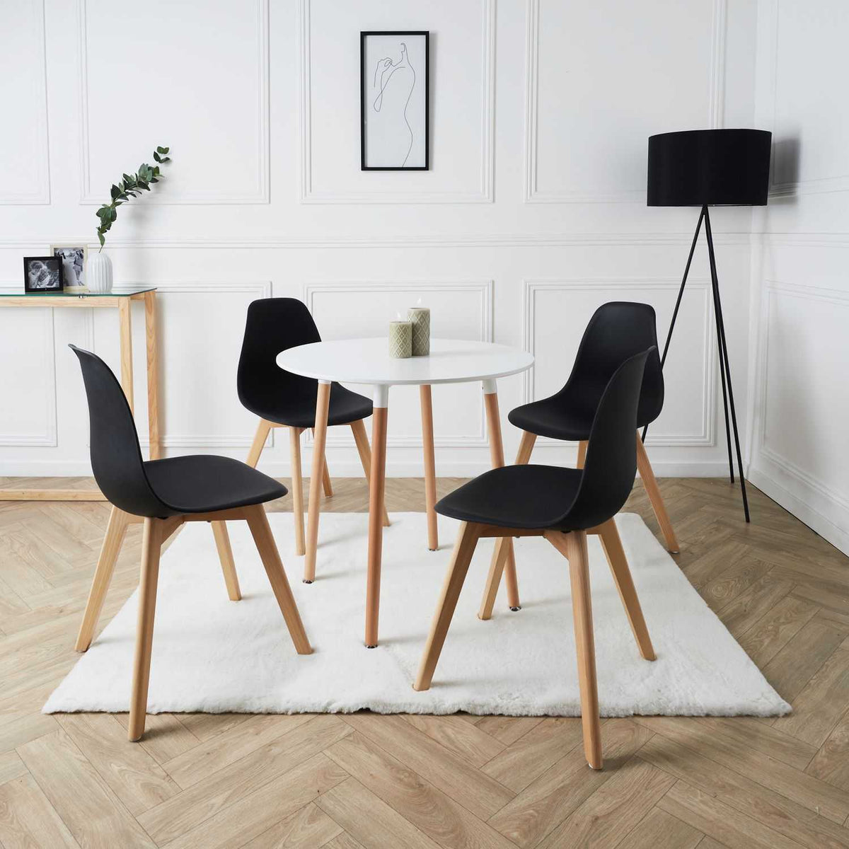 TABLE DE REPAS BLANCHE RONDE