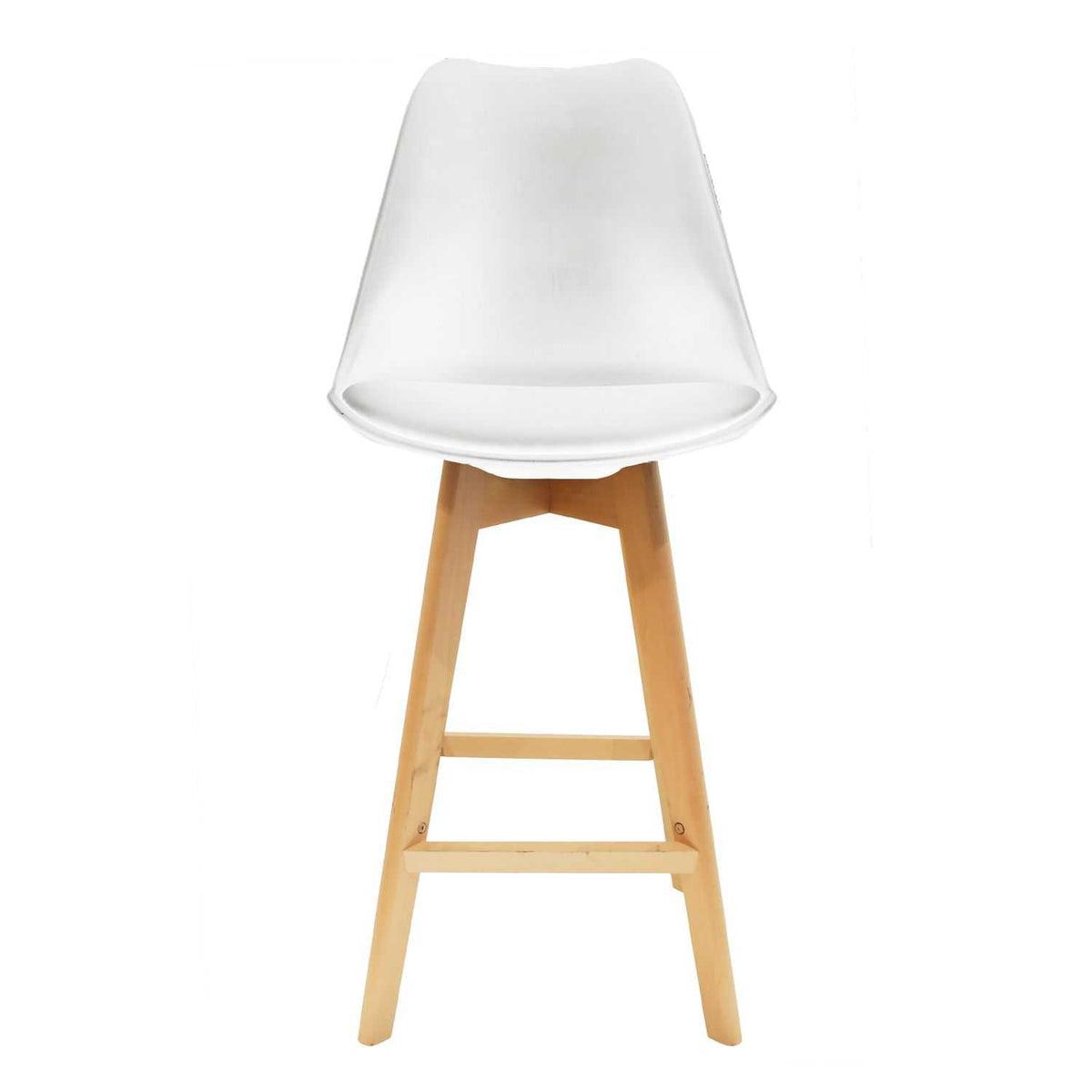CHAISE DE BAR PP BLANCHE PIEDS BOIS