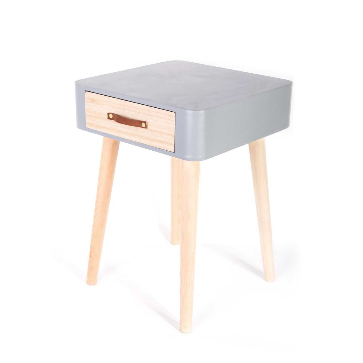 CHEVET GRIS 1 TIROIR EN BOIS