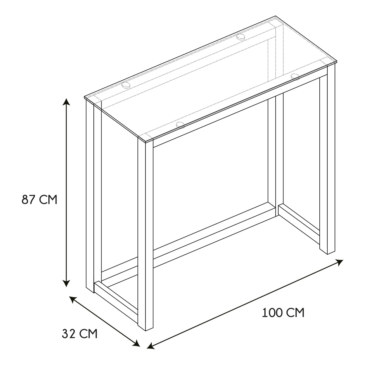 CONSOLE EN VERRE