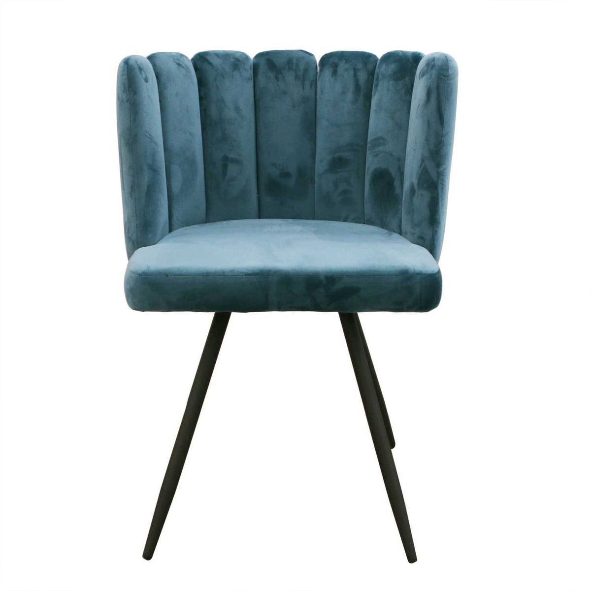 CHAISE ARIEL VELOURS BLEU CANARD