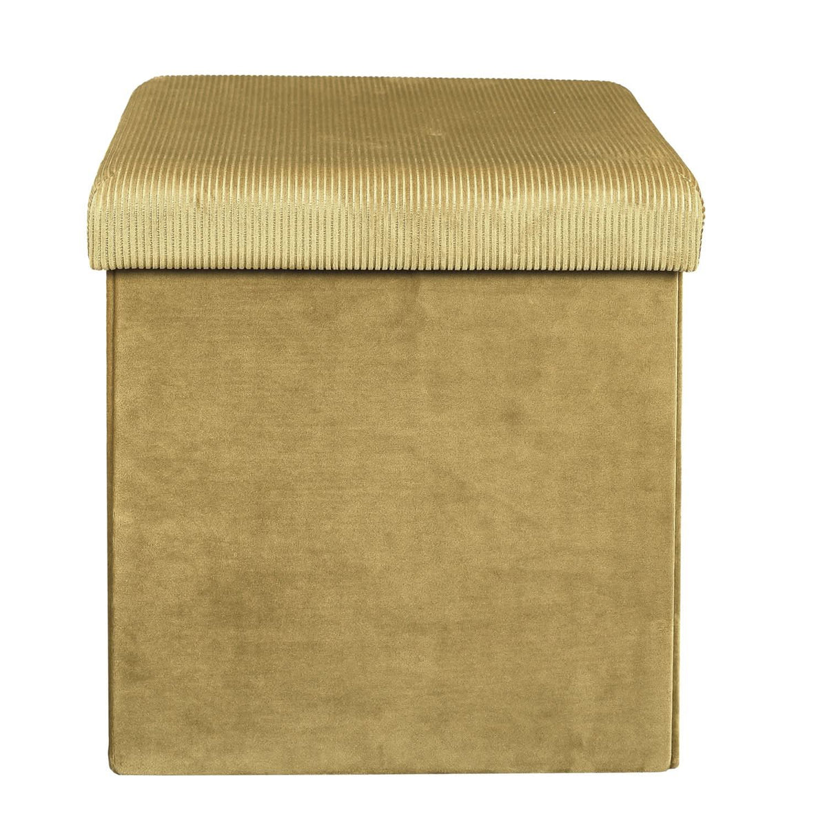 COFFRE POUF PLIABLE VELOURS COTELE GIULIA JAUNE