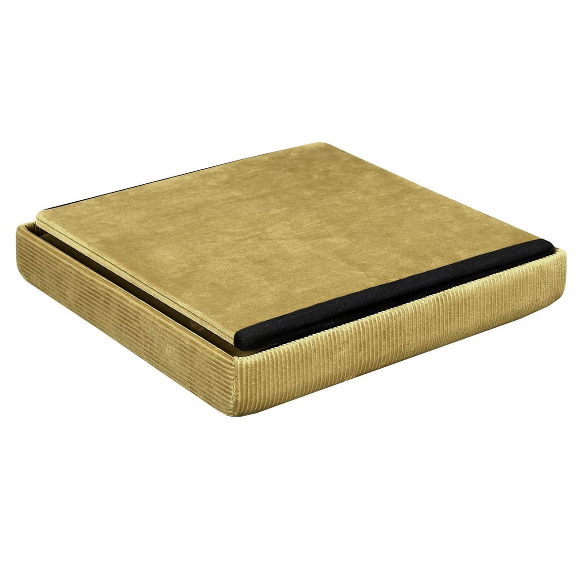 COFFRE POUF PLIABLE VELOURS COTELE GIULIA JAUNE