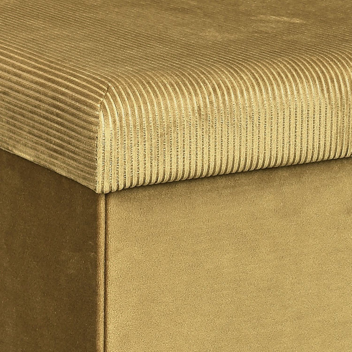 COFFRE POUF PLIABLE VELOURS COTELE GIULIA JAUNE