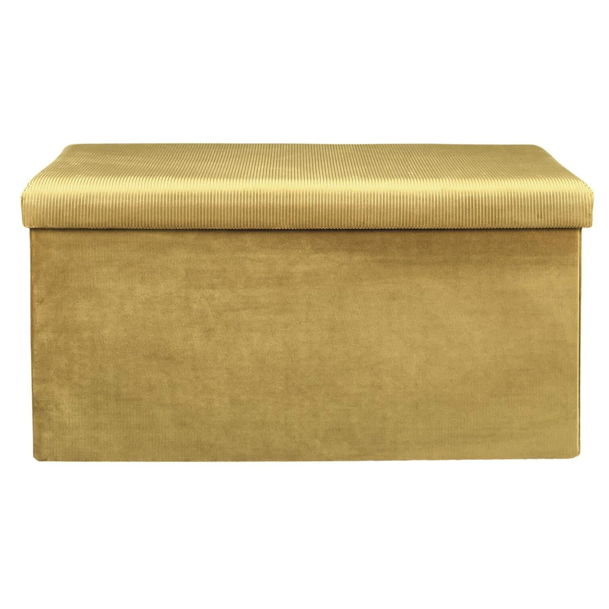 COFFRE BANC PLIABLE VELOURS COTELE GIULIA JAUNE