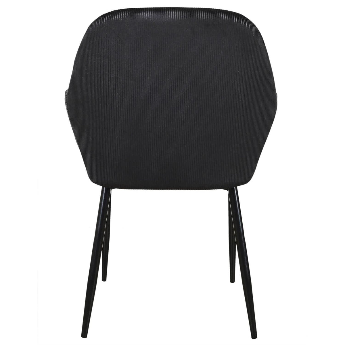 FAUTEUIL GIULIA NOIR VELOURS COTELE - Lot de 2