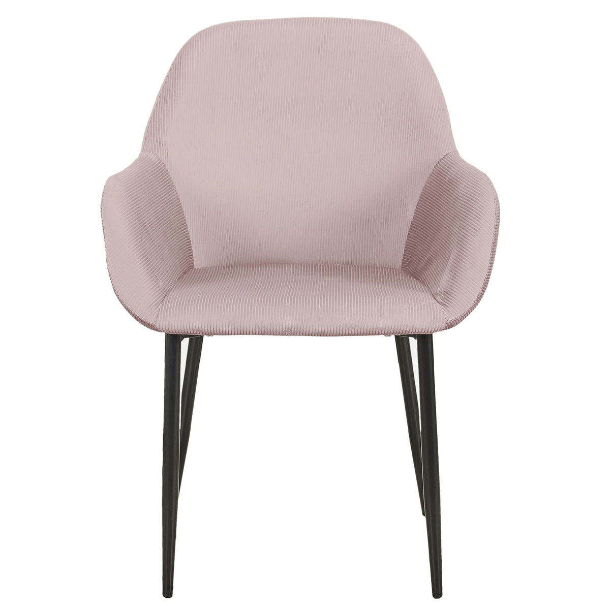 FAUTEUIL GIULIA ROSE VELOURS COTELE - Lot de 2