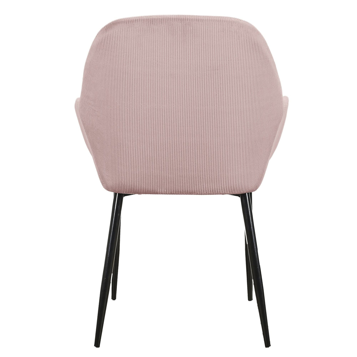 FAUTEUIL GIULIA ROSE VELOURS COTELE - Lot de 2