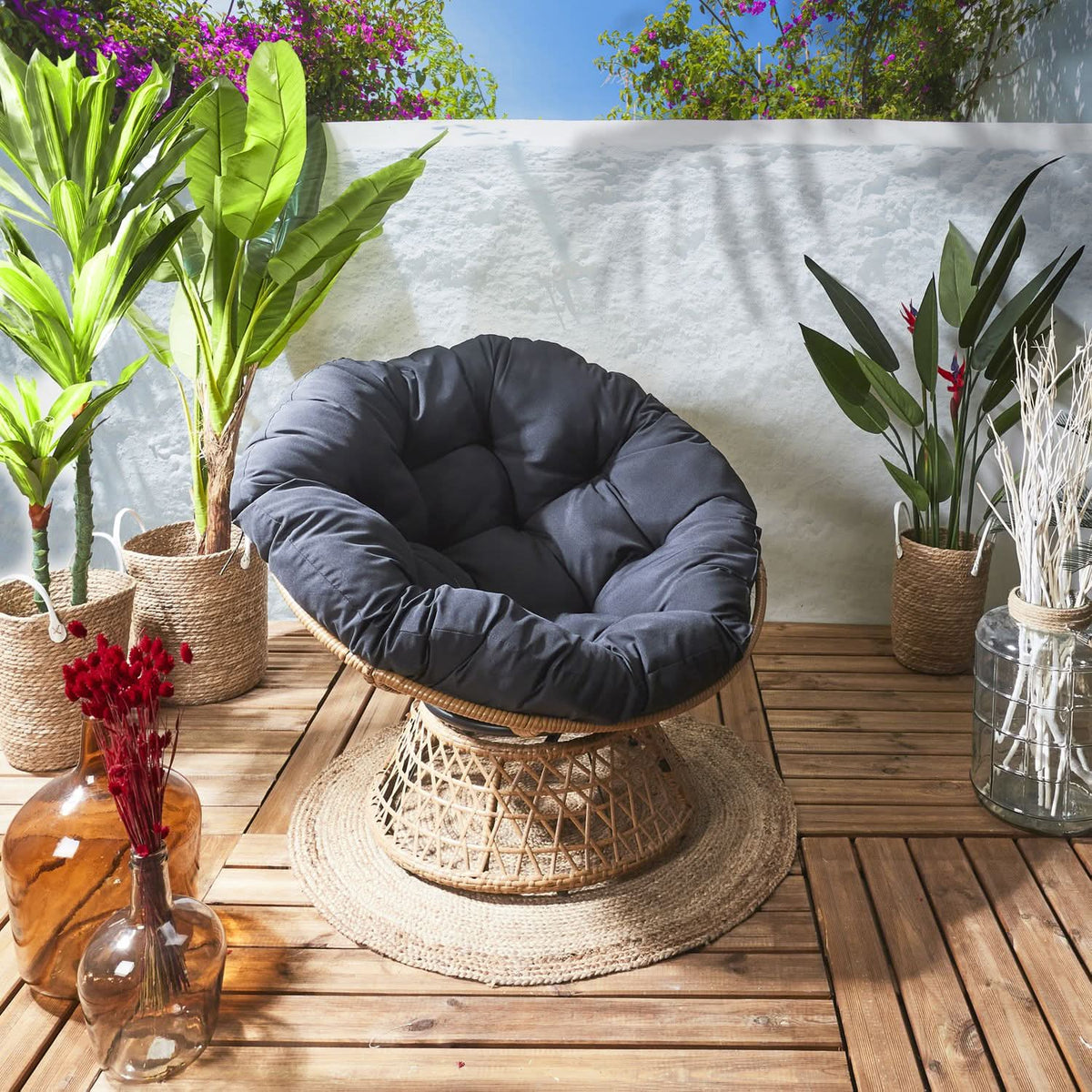 FAUTEUIL CANCUN COUSSIN NOIR