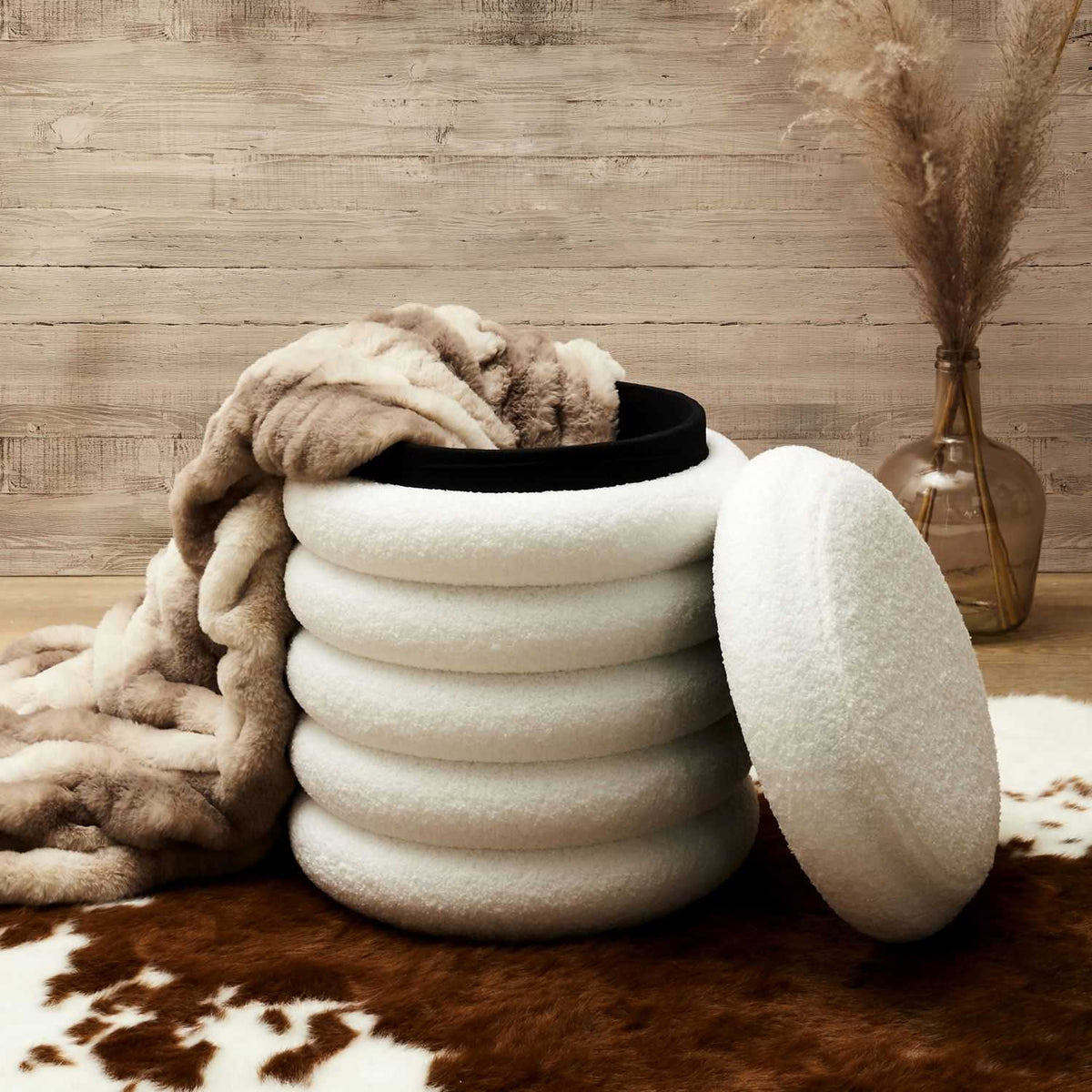 POUF RANGEMENT BOUCLETTE FREYA