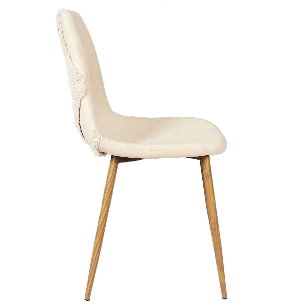 CHAISE FARO PIEDS METAL IMITATION BOIS - Lot de 4