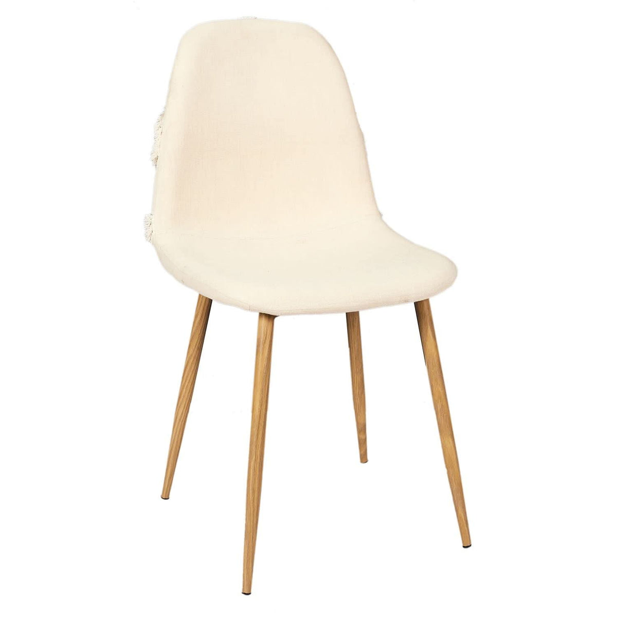 CHAISE FARO PIEDS METAL IMITATION BOIS - Lot de 4