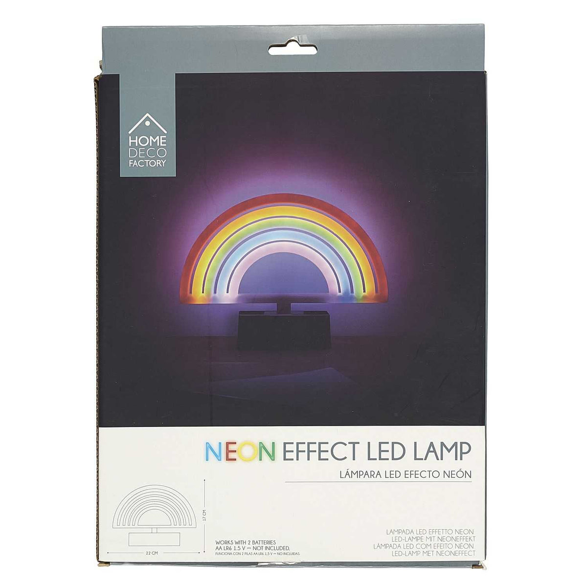 LAMPE LED EFFET NEON ARC EN CIEL A PILES