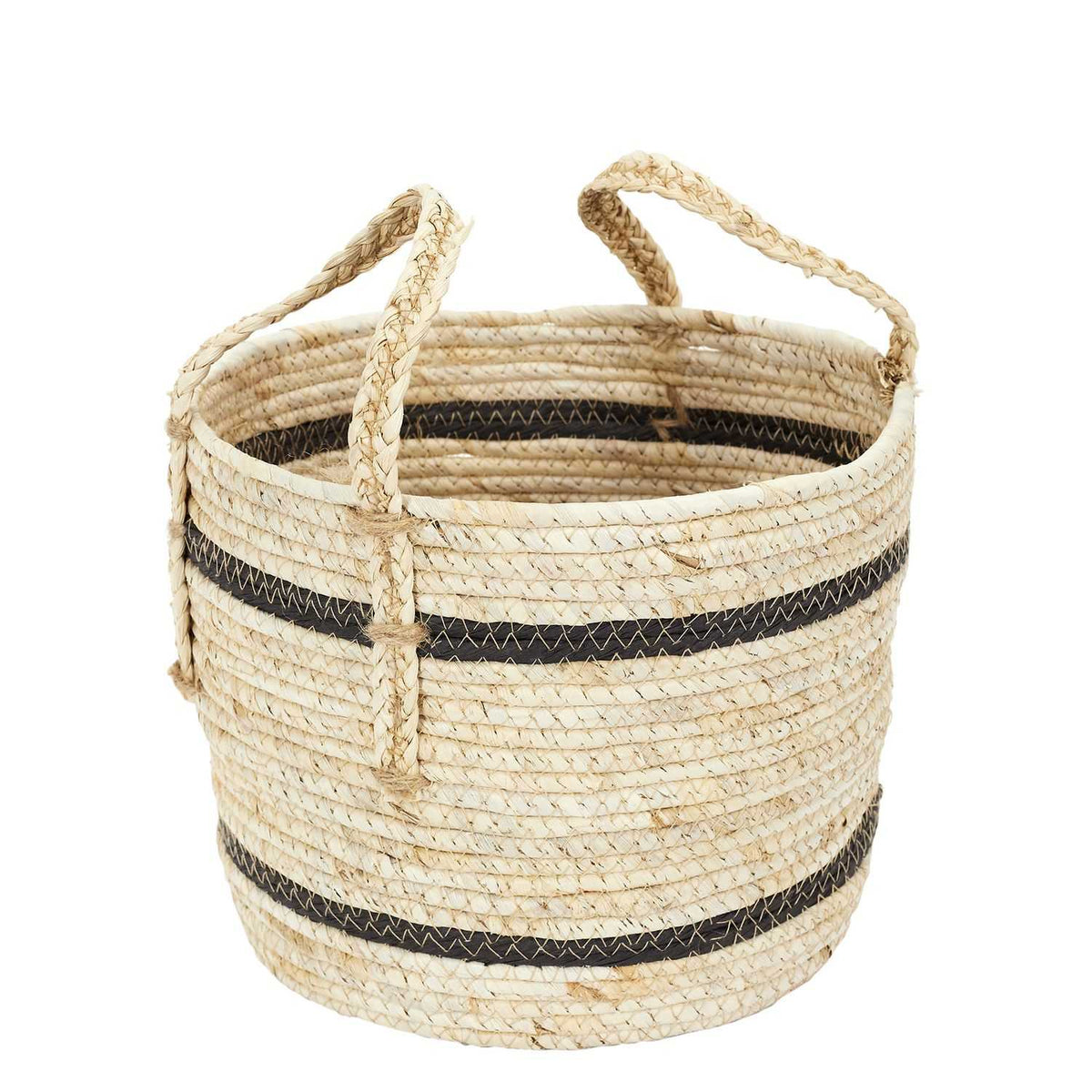 PANIER BICOLORE FIBRE DE MAIS - LOT DE 3
