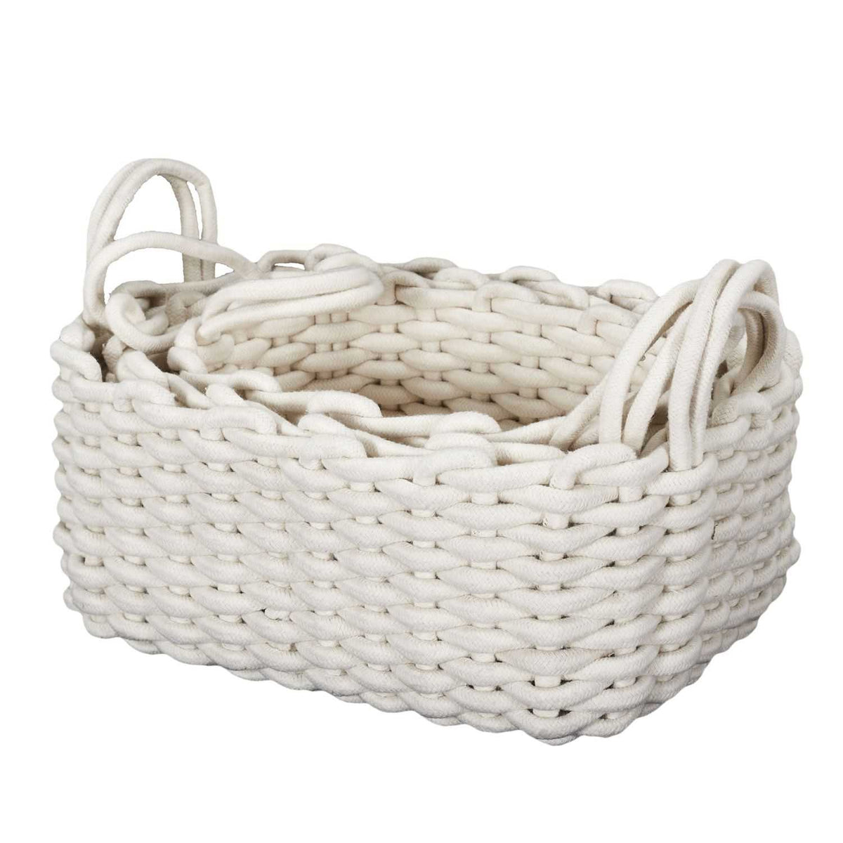 PANIER TRICOT BLANC - LOT DE 3