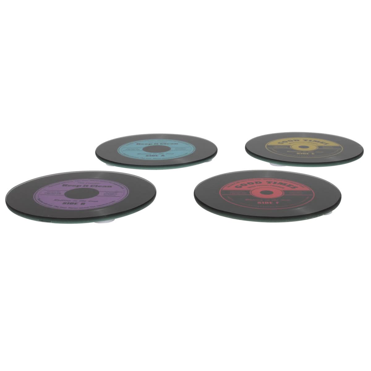 SET DE 6 DESSOUS DE VERRE VINYLES